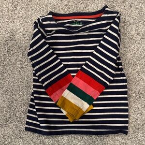 Boden Long Sleeve Kids Shirt - Navy with Red, Green, and Yellow Accents